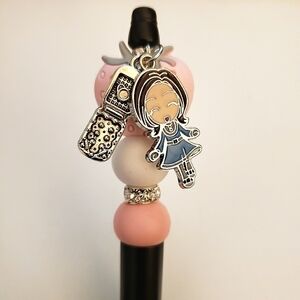 Handmade Beaded Nana Komatsu Anime Strawberry Silicone Focal Bead Pen